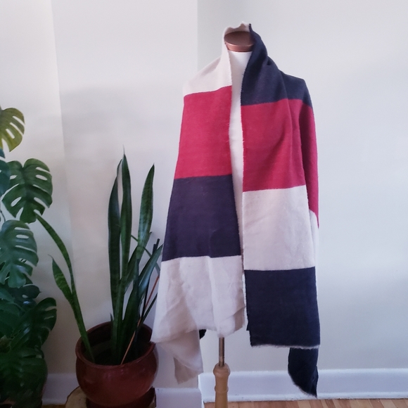 2/$45 ZARA Large Color Block Blanket Scarf - Picture 6 of 9